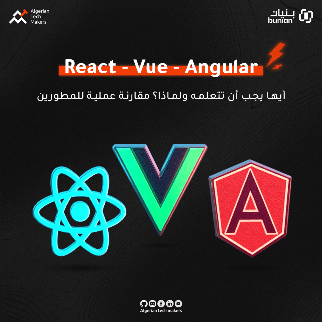 Article image أي إطار تختار لبناء تطبيقات ويب تفاعلية؟ مقارنة عملية بين React، Vue، وAngular
